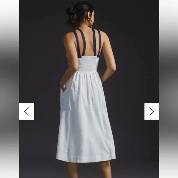 Anthropologie Maeve Button Front Midi Dress - Picture 5 of 16